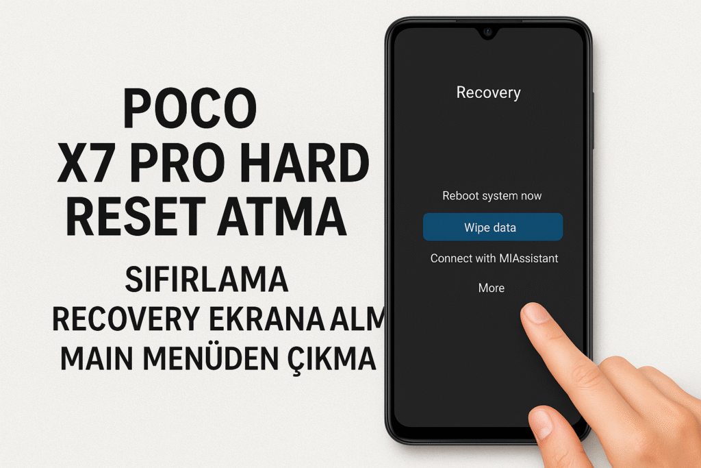 Poco X7 Pro Hard Reset atma Sıfırlama Recovery ekrana alma Main Menüden çıkma